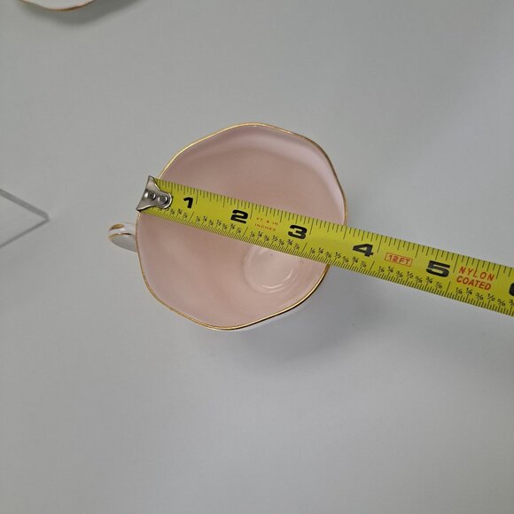 Allegro Vintage Pink Bone China Teacup & Saucer Set Gold Trim England - Picture 11 of 16